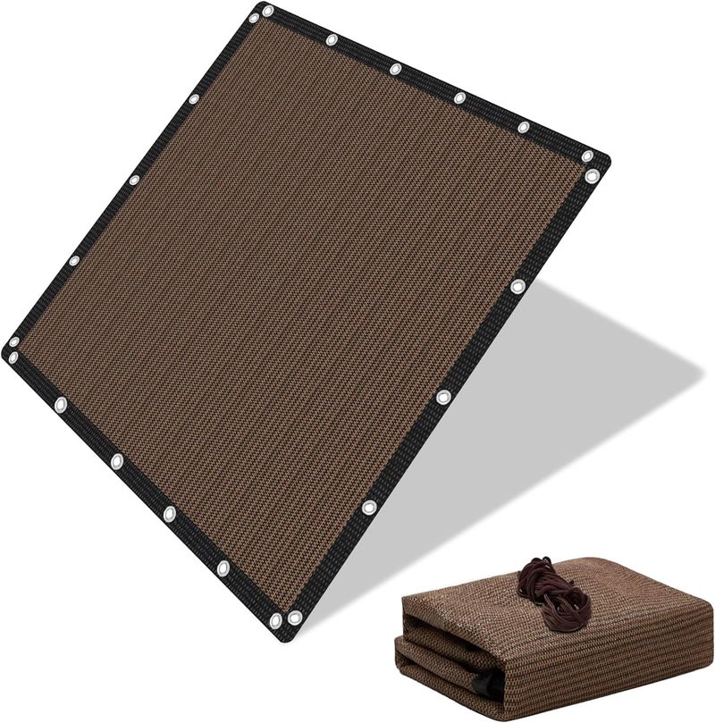 EMERIT 90% Shade Cloth Sun Fabric Privacy Screen Cover for Patio Garden Pergola Canopy with Gromments (Mocha, 8X10 FT) - Image 1